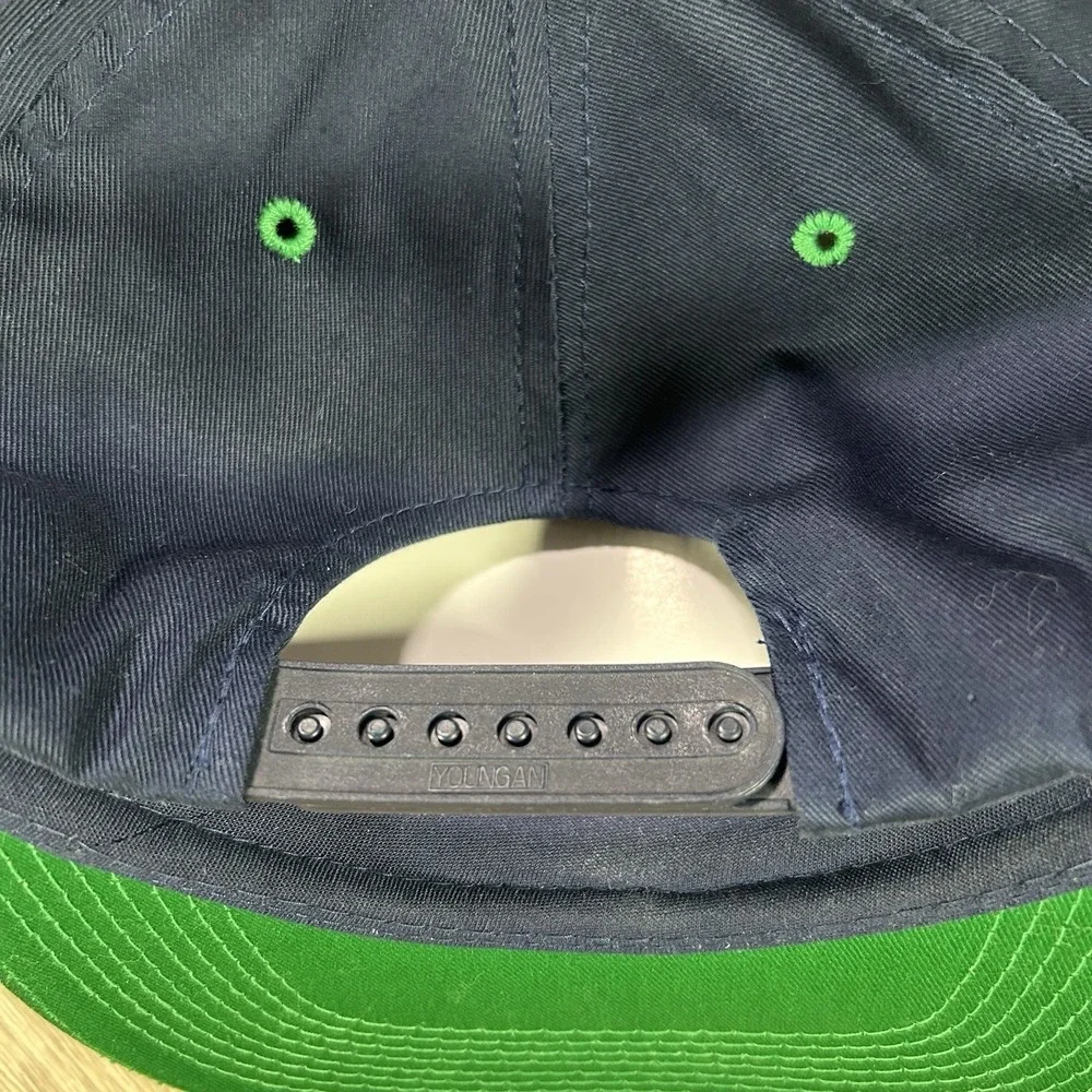 VTG Notre Dame Fighting Snapback Hat College Youngan Blue Green Cap - Picture 2 of 9